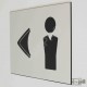 Plaque de porte "toilettes hommes à gauche" Pictogramme