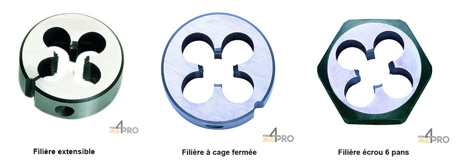REMS Coussinet De Filière R 1/2 Filetage Conique Tube à Droite - Jeu De 4 Pièces
