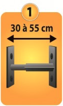 Grilles de défense télescopique 1 barreau pour fenêtre de 30 à 55 cm de large