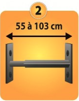 Grilles de défense télescopique 1 barreau pour fenêtre de 55 à 103 cm de large