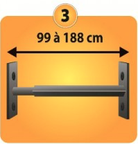 Grilles de défense télescopique 1 barreau pour fenêtre de 99 à 188 cm de large